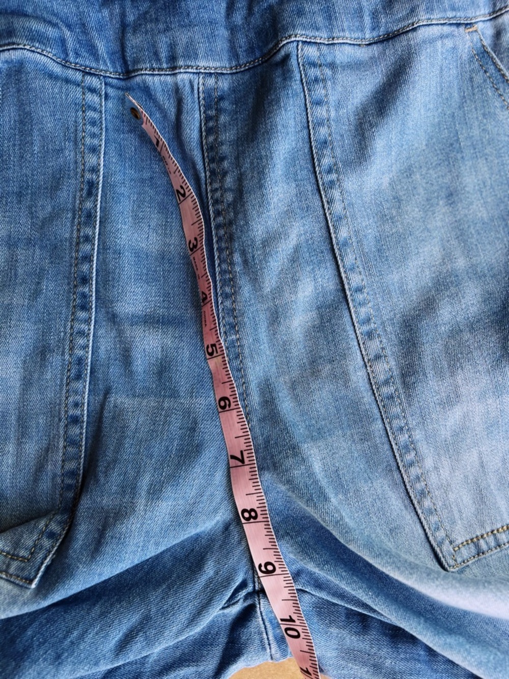 Dollhouse Denim Wide Leg Jumpsuit Light Wash Adjustable Straps Cropped Raw Hem L - Picture 7 of 10